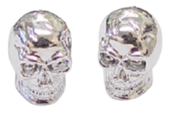 Novelty Valve Cap - Skull Silver