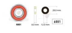 28X12x8   6001 MAX Suspension Sealed Bearing 